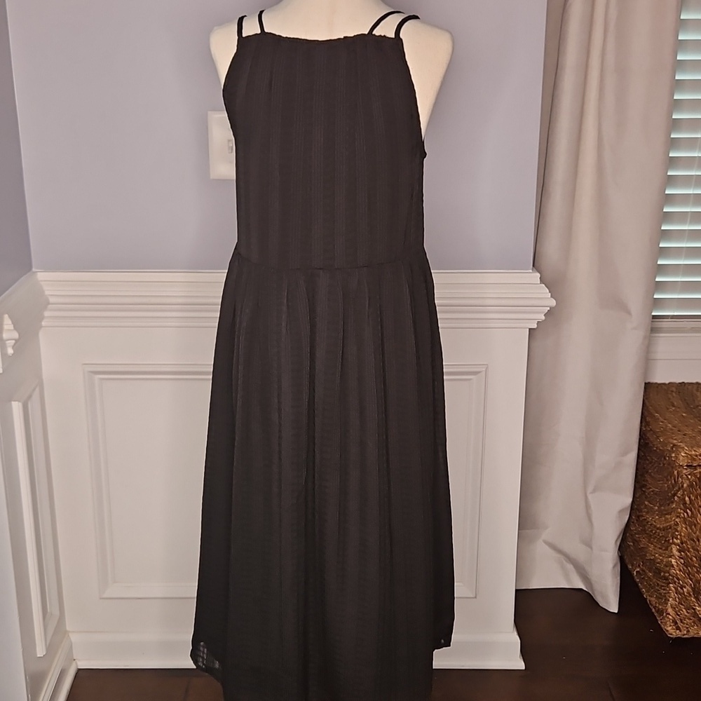LOFT Black Midi Sundress with Button Front - Picture 6 of 10